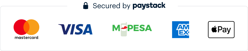 Paystack — Mastercard, Visa, M-Pesa, Amex accepted